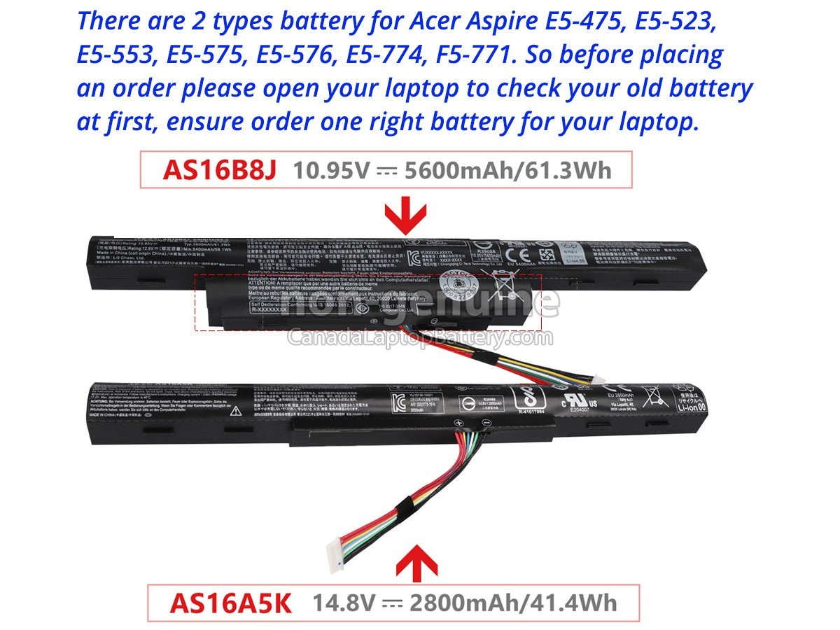 replacement Acer Aspire E5-553-10Q6 battery