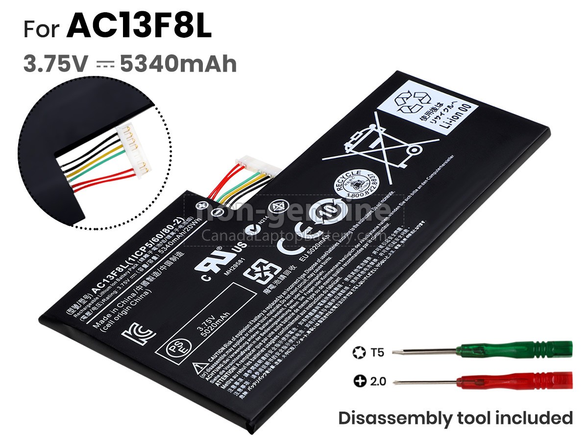 replacement Acer KT0020G002 battery