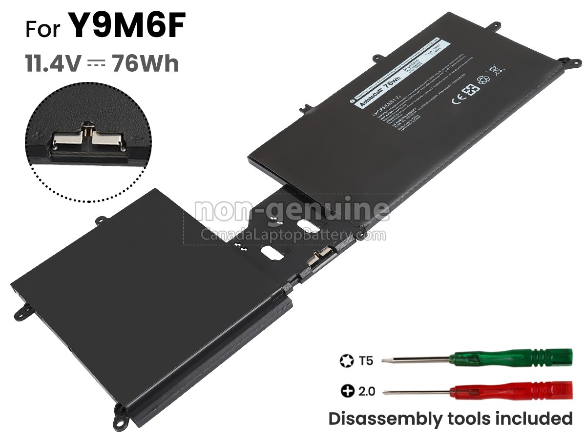 76Wh Y9M6F Laptop Battery Compatible With Dell Alienware M15