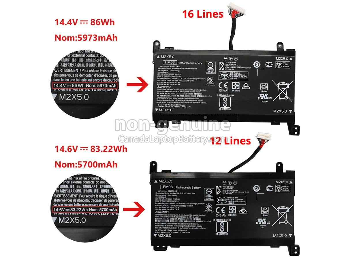 replacement HP Omen 17-AN103NC battery