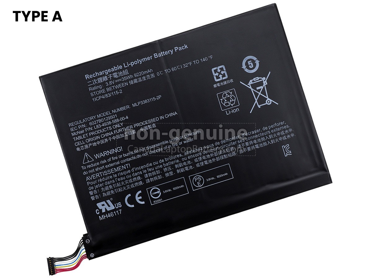 replacement HP MLP3383115 battery