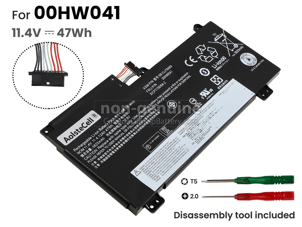 replacement Lenovo 00HW040 battery
