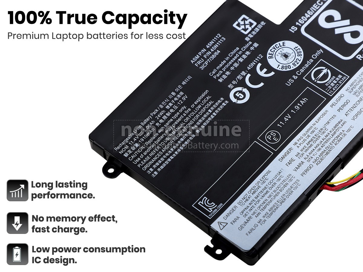 replacement Lenovo 45N1112 battery