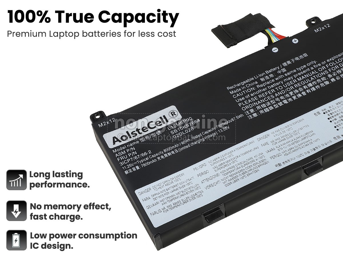 Lenovo L18M6P90 L18C6P90 Replacement Battery For ThinkPad P53 (02DL028/02DL029)