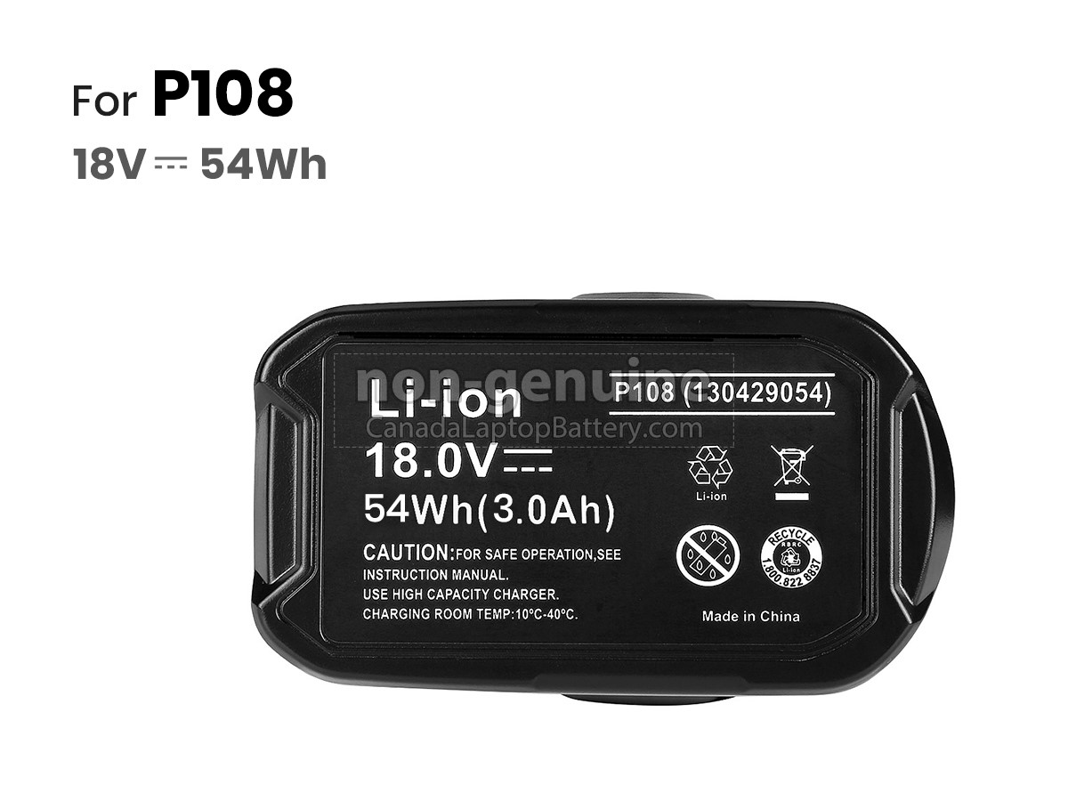 replacement Ryobi P103 battery